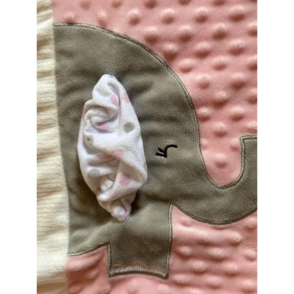 Dream Big Little One Pink White‎ Block Minky Dot Forever Baby Activity Blanket